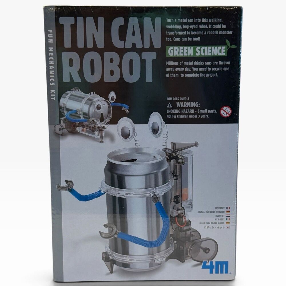 Tin Can Robot 4M Green Science STEM Kit New Sealed Toysmith KidzRobotix 8+ - Picture 2 of 7